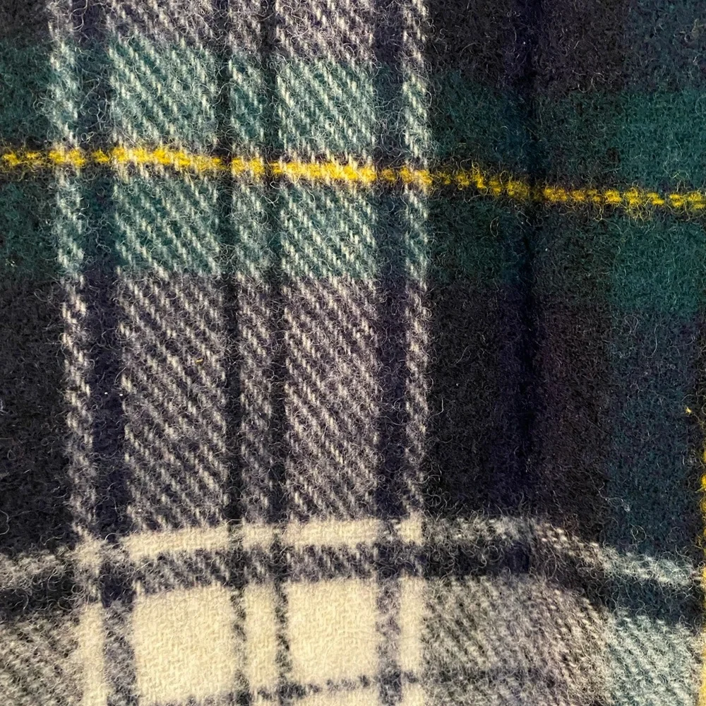 Pendleton Vintage Tartan 100% Wool Blanket in Green and Cream